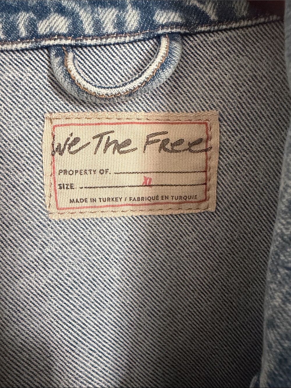 We The Free light blue denim jacket with stitched label - Picture 2 of 5